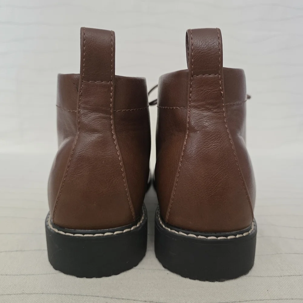 GUESS Mens Faux Leather Brown Ankle Dress Boots Shoes GMTINLY-R Size 8.5 NEW